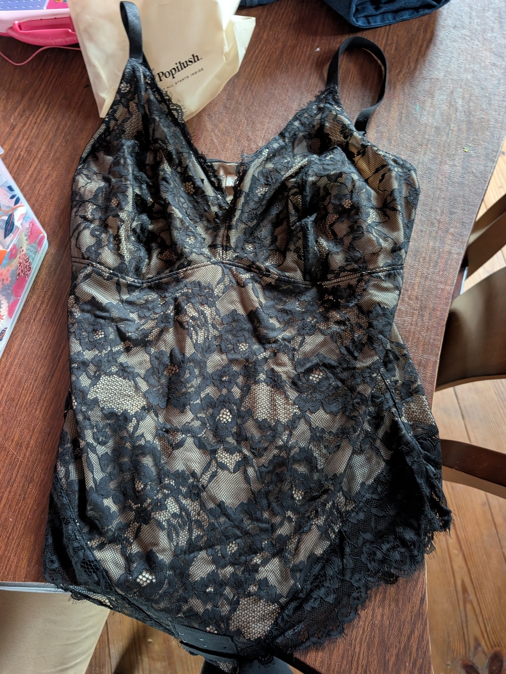 Black Lace Chemise Slip -